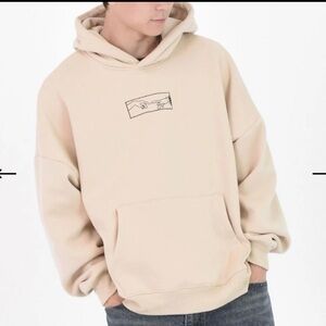 Men's Beige Graphic Hoodie